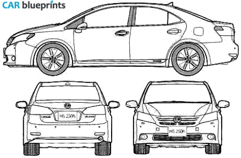 2010 Lexus HS250h Sedan blueprint