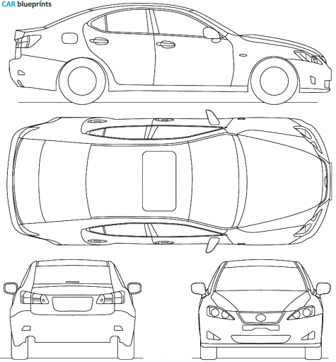 2007 Lexus IS Sedan blueprint