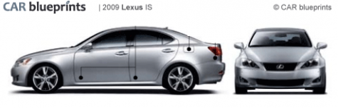 2009 Lexus IS Sedan blueprint