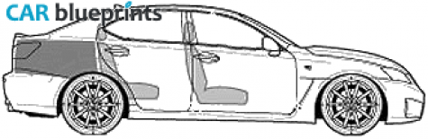 2008 Lexus IS F Sedan blueprint