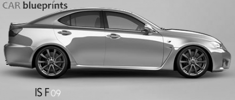 2009 Lexus IS F Sedan blueprint