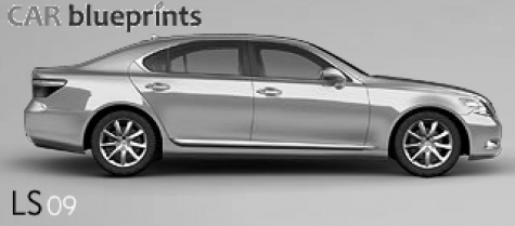 2009 Lexus LS Sedan blueprint