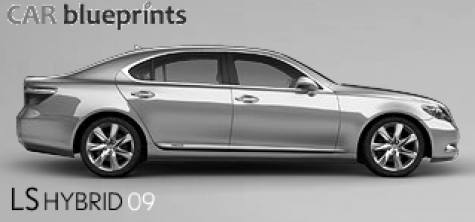 2009 Lexus LS Hybrid Limousine blueprint