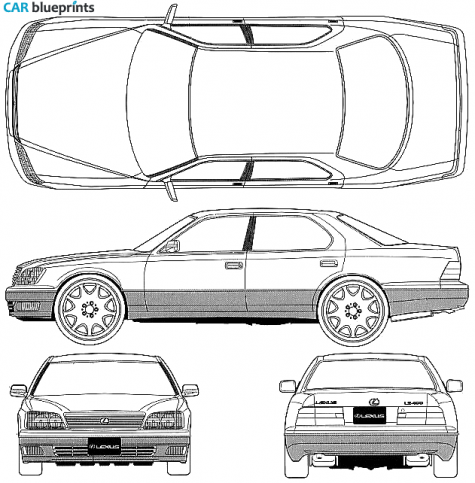 1997 Lexus LS 400 Sedan blueprint