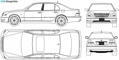 2003 Lexus LS 430 Sedan blueprint