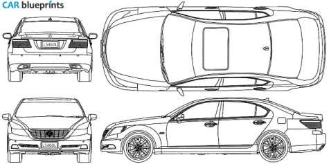 2008 Lexus LS460 L Limousine blueprint