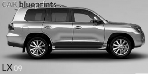 2009 Lexus LX SUV blueprint