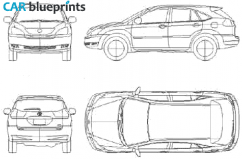 2005 Lexus RX 330 SUV blueprint