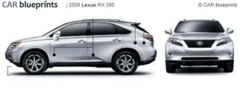 2009 Lexus RX 350 SUV blueprint