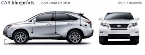 2009 Lexus RX 450h SUV blueprint