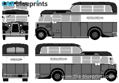 1936 Leyland Motors Cub 1.5 Decker Bus blueprint