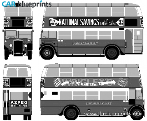 1939 Leyland Motors Titan STD Bus blueprint