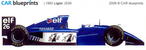 1993 Ligier JS39 F1 OW blueprint