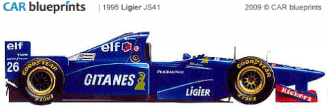 1995 Ligier JS41 F1 OW blueprint