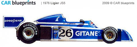 1976 Ligier JS5 F1 OW blueprint