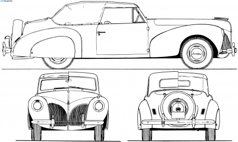 1940 Lincoln Zephyr Continental V12 Convertible Cabriolet blueprint