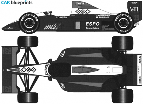 1990 Lola LC90 Larrousse GP F1 OW blueprint