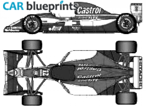 1993 Lotus 107B F1 GP OW blueprint