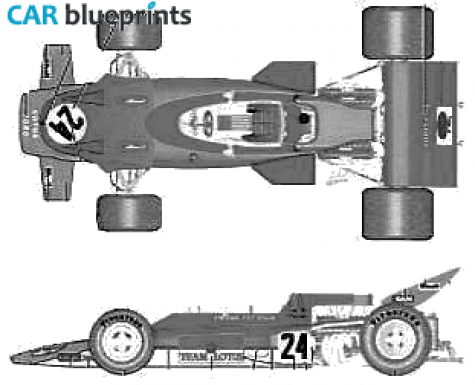 1970 Lotus 72C GP F1 OW blueprint