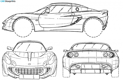 2004 Lotus Elise Coupe blueprint