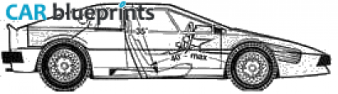 1987 Lotus Esprit  HC Coupe blueprint