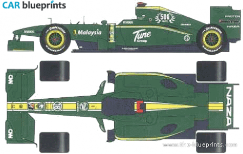 2010 Lotus T127 F1 GP OW blueprint