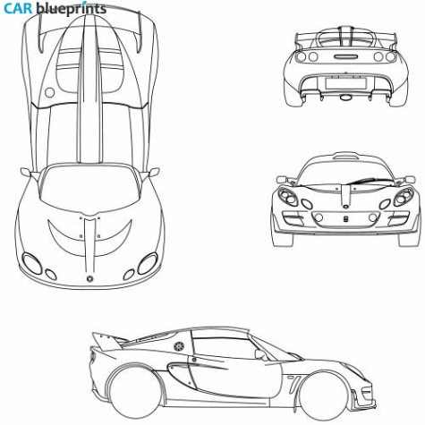 2010 Lotus Exige Scura Coupe blueprint