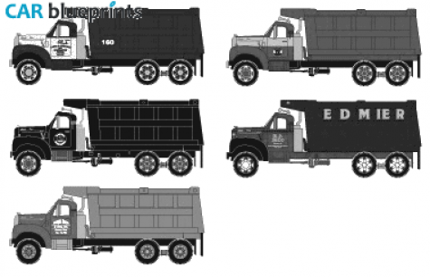 1949 Mack B Dump Truck blueprint