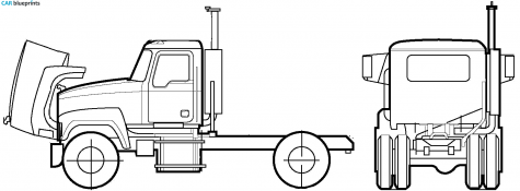 2005 Mack CHN602 4x2 Truck blueprint