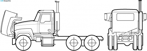 2005 Mack CHN603 6x4 Truck blueprint