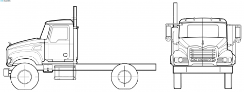 Mack CV712 Truck blueprint