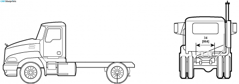 2005 Mack Vision CXN602 4x2 Daycab Truck blueprint