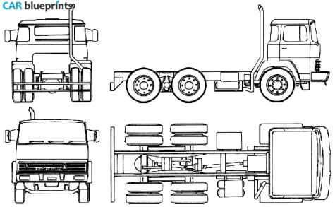 1976 Magirus-Deutz 256D-26FB 6x4 Truck blueprint