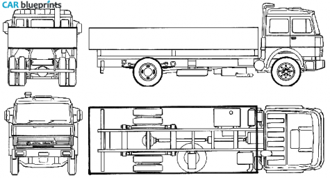 1975 Magirus-Deutz 320M-19FL Truck blueprint