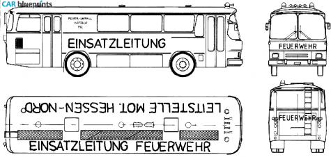 1978 Magirus-Deutz Einsatzstelle Modell Hessen Bus blueprint