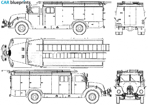 1956 Magirus-Deutz F Mercur-125 Fire Truck blueprint