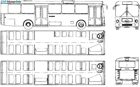 1973 MAN SL200 Bus blueprint