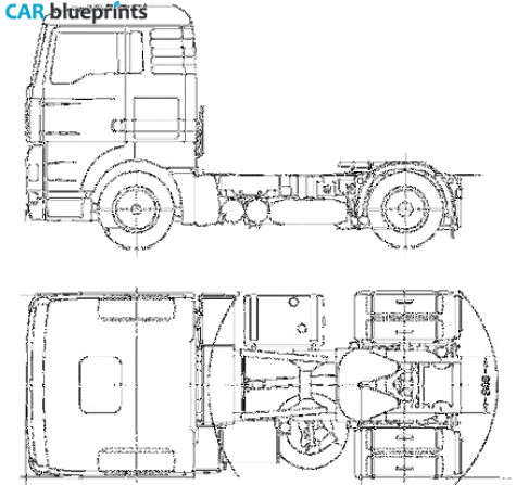 2006 MAN TGA18.360 4x2 Truck blueprint