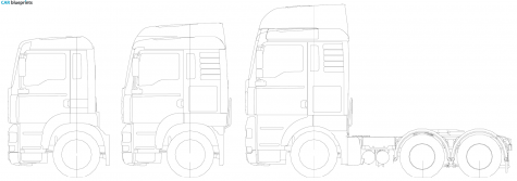 2001 MAN TGA 6x2 Truck blueprint