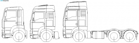 2001 MAN TGA 6x2 Truck blueprint