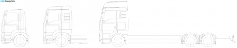2001 MAN TGA 6x2 Bakwagen Truck blueprint