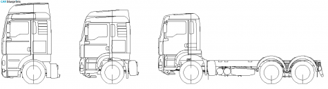 2001 MAN TGA 6x4 Chassis Truck blueprint