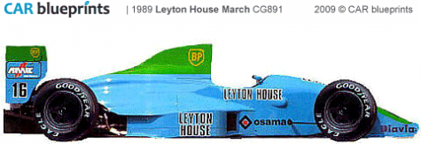 1989 March CG891 F1 OW blueprint