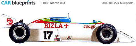 1983 March 831 F1 OW blueprint