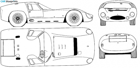 1964 Maserati 152 Coupe blueprint