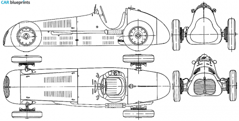 1949 Maserati 4 CLT OW blueprint