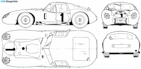 1958 Maserati 450 S Bazooka Coupe blueprint