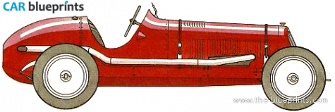 1934 Maserati 8cm OW blueprint