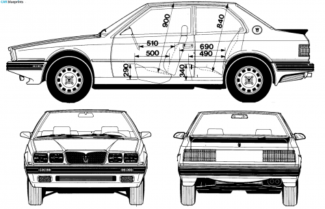 1992 Maserati 222 Biturbo Sedan blueprint