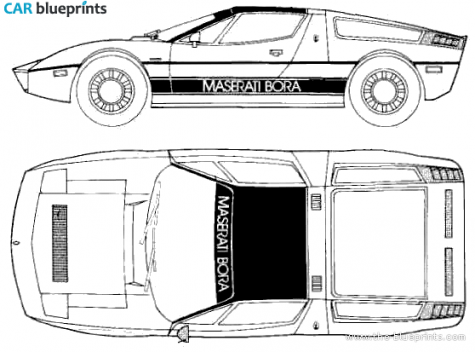 1974 Maserati Bora Coupe blueprint